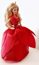Barbie Ornament Hallmark Keepsake 2022 Holiday Barbie 8th Series Red Ball Gown