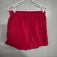 George Swim Trunks Mens M Red Elastic Waist Mesh Lined Board Shorts