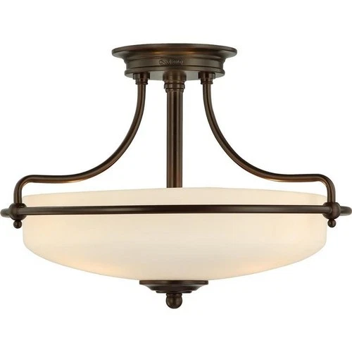 Griffin - 3 Light Semi-Flush Mount - 12 Inches high-Palladian Bronze Finish - Picture 5 of 5