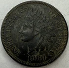 1880 Indian Head Cent XF Details Green Env. DMG Exact Coin Imaged #IND1697