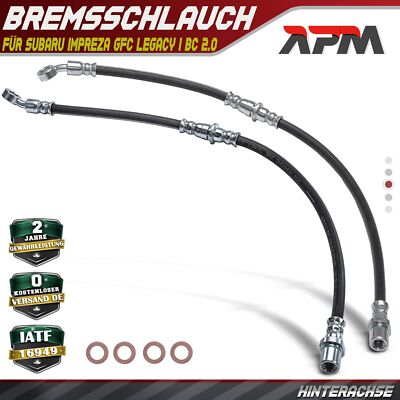 2x Bremsschlauch Bremsschläuche Hinterachse für Subaru Impreza GFC Legacy I 2.0