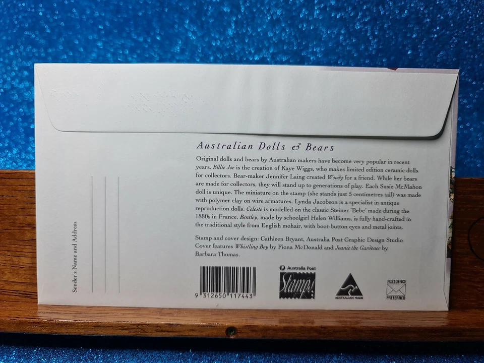 Cubierta del primer día📮1997 (5 sellos) muñecas y osos australianos📮 Camberwell VIC Foto 2 de 2