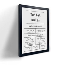 Bathroom Sign - Funny Bathroom Decor Bathroom 8x10inch Toilet Rules Quotes