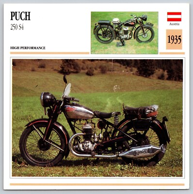 PUCH 250 S4 1935 Austria Edito Service Atlas Motorcycle Card