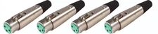 4 Switchcraft A3F Series 3-Pin XLR Female Cable End Mic Connector Nickel finish