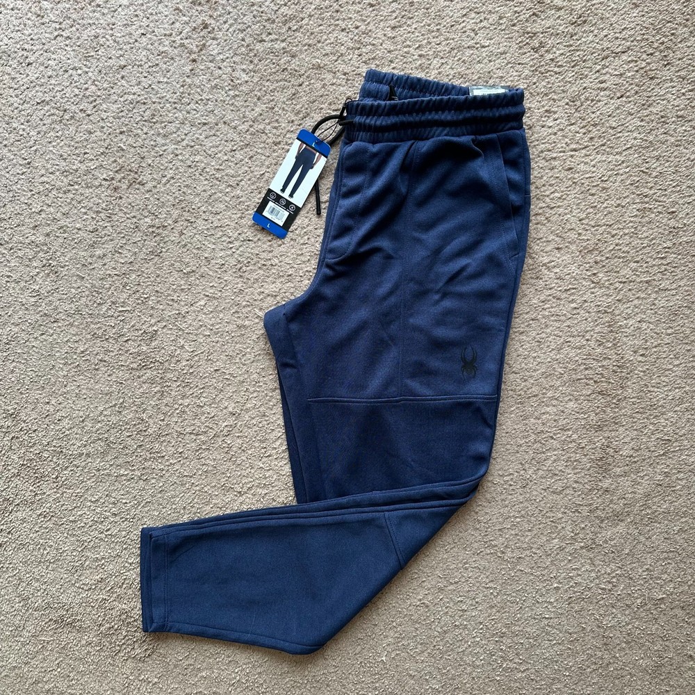 Spyder Active Mens Fleece Joggers Large 34x30 Mid Rise Tapered Leg NWT ProWeb