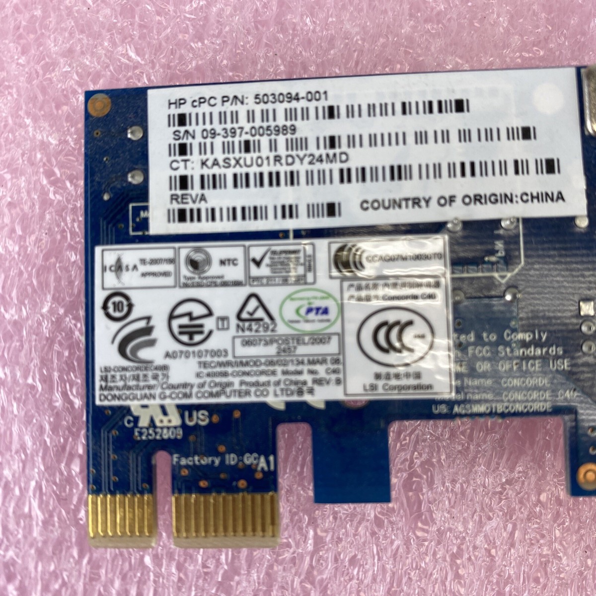 HP 503094-001 Presario Concorde C40 56K PCIe Fax Modem Card | eBay