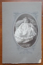 Cabinet Card Portrait of Infant in Christening Gown-WALTER SWARTZLANDER