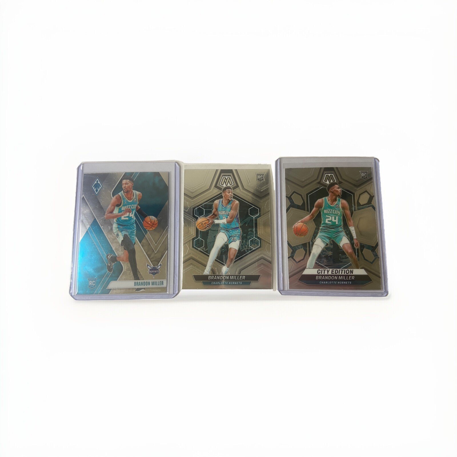 LOT (3) 2023-24 MOSAIC RC BRANDON MILLER CHARLOTTE HORNETS ROOKIE