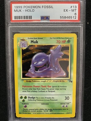 muk pokemon card value 13/62 - (13) - Fossil If heads Pokemon Fossil Holo Rare Muk
