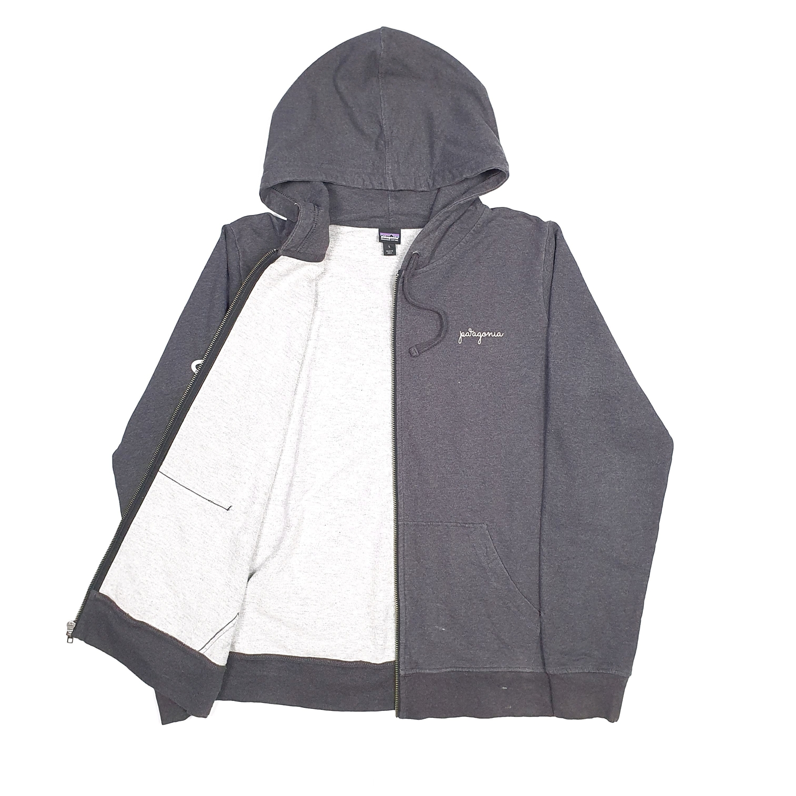 Womens PATAGONIA Rope Script Cotton Full Zip Jumper Sweatshirt L image 2