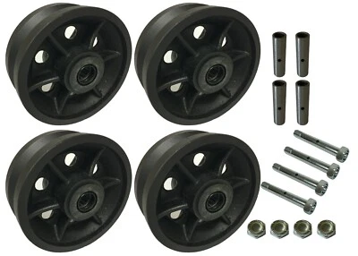 HYWELD 4 Heavy Duty Caster Wheels Set 4" 5" 6" 8" V-Groove Wheel Set With Bearing&Kit