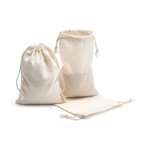 20 Pieces 6x8 Inches Cotton Drawstring Bags Reusable Muslin Sachet Bag For Party