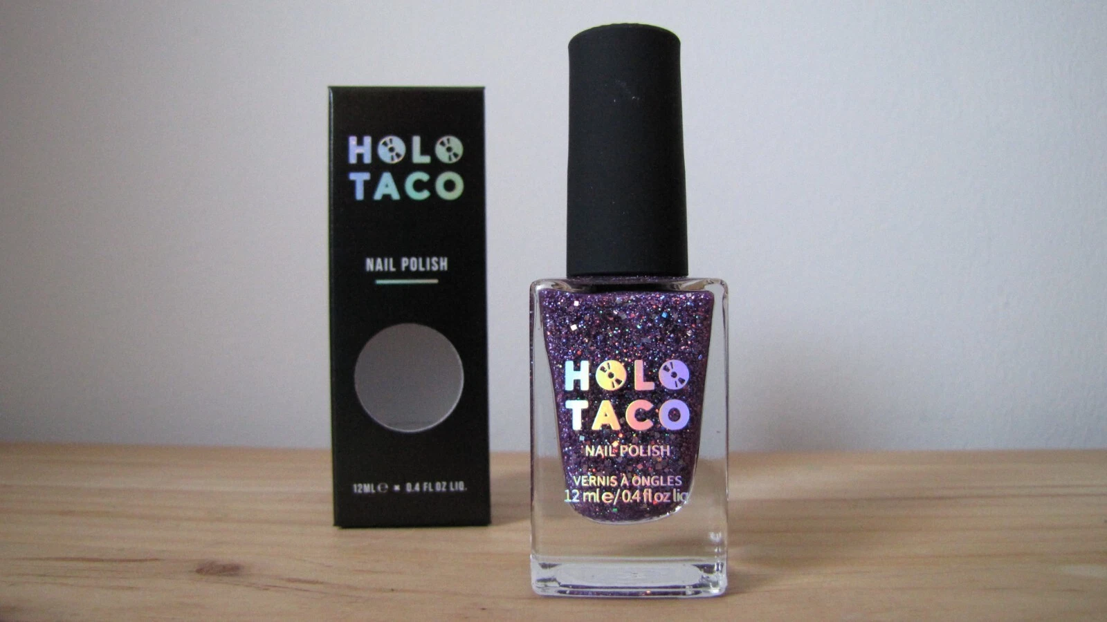 Holo Taco Glitch & Glam purple pixel glitter holographic nail polish; New In Box