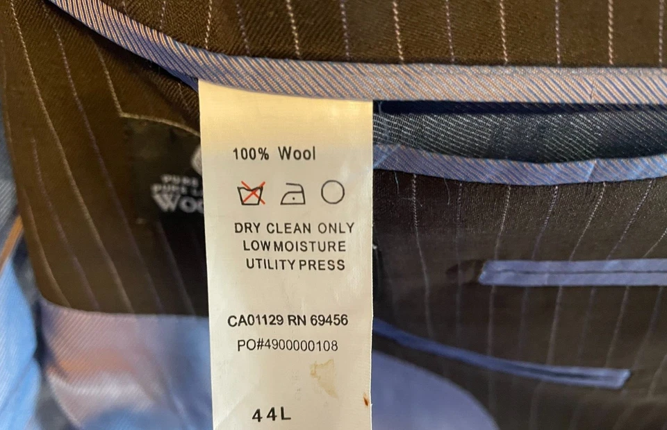 SEAN JOHN PINSTRIPE SUIT JACKET BROWN MENS SIZE 44 L NWOT - Изображение 4 из 4