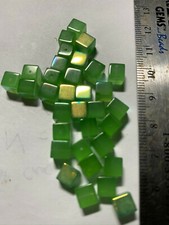 Glass Cube Beads and Glass faceted Rondell Beads