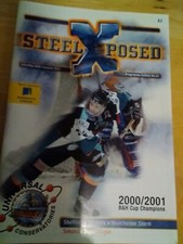 2000/01 SHEFFIELD STEELERS V MANCHESTER STORM ICE HOCKEY  PROGRAMME 20/1/01