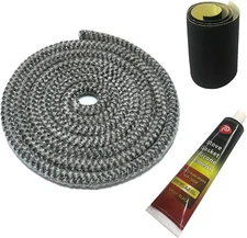 High Temp 3/8" Wood Stove Door Gasket Kit Fiberglass Grey Replacement Seal