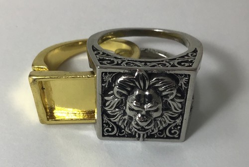 (NUEVO) ANILLO COMPARTIMENTO VENENO SECRETO CABEZA DE LEÓN (Talla 8) - Imagen 1 de 3