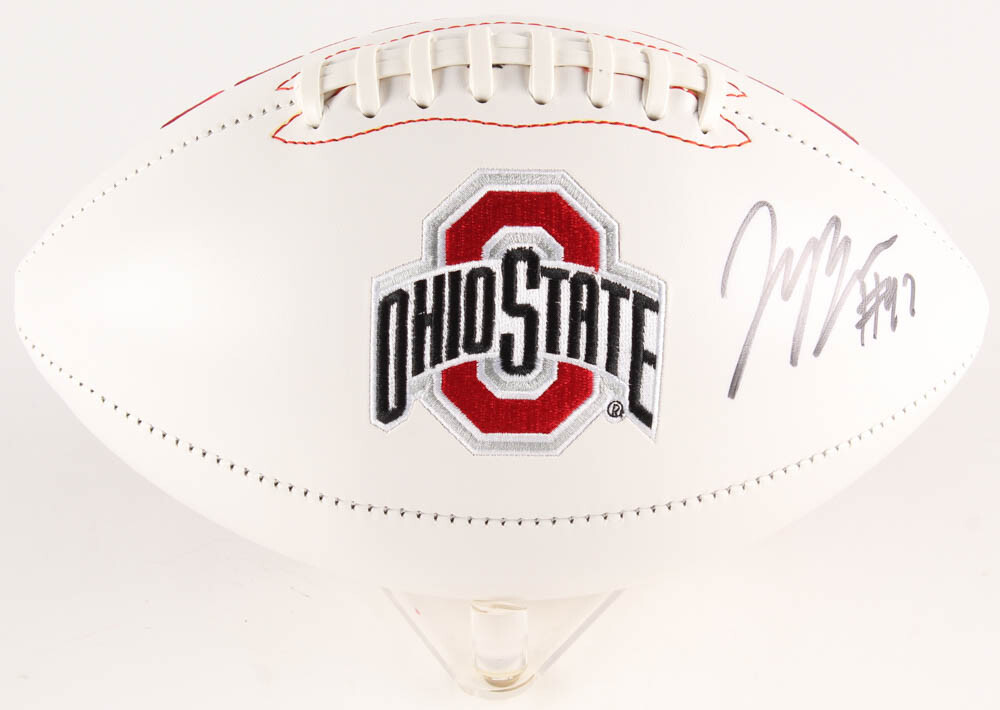 Joey Bosa Autographed Signed Ohio State Buckeyes Logo Football (JSA COA) Charger Edge Rusher 