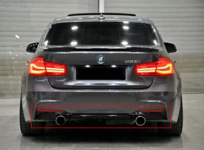 GEARZAAR For Bmw F30 F31 3 Series Rear Diffuser M Sport Performance Twin Exhaust Glossy