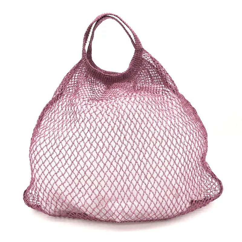 Prada Small Leather Net Bag in Pink