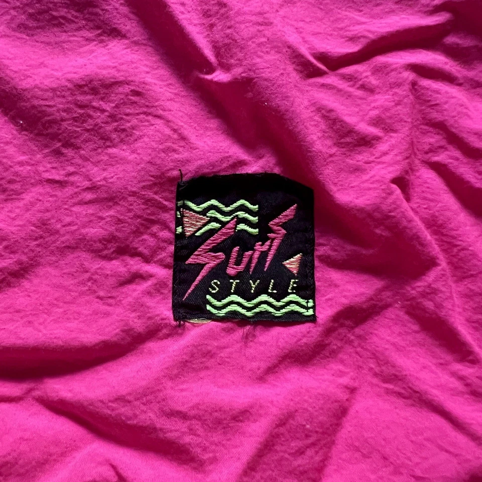 Chaqueta cortavientos estilo surf rosa luz retro atómica neón XL 52" circunferencia OSFA XH Foto 4 de 4