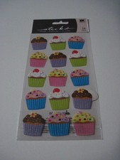 Craft Stickers Stickos Cupcakes Repeats Frosting Glitter Sprinkles Bright Colors