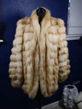 Gorgeous Directional Golden Island Fox Fur Coat Jacket