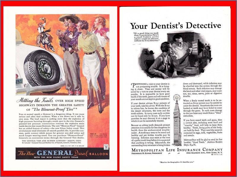 1934 General Tire & Rubber Dual Balloon - Metropolitan Life Insurance Print Ad