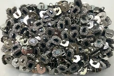 Buttons 18mm x 15mm Antique Silver Black Inner Rectangular Shank Button (Z282)