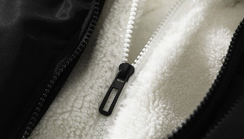 Winter Herren warme Baumwolle wattierte Jacke Fleece gefütterte Jacke lässig Reißverschluss Mantel - Bild 11 von 19