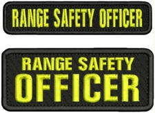 RANGE SAFETY OFFICER  EMB PATCH 1X5 AND 2X5 HOOK ON BACK BLK/YELLOW