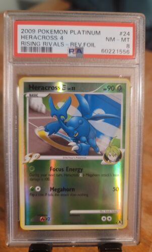 2009 Pokemon Platinum Rising Rivals Heracross 4 Reverse Holo 24/111 PSA 8