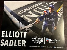 Autographed ELLIOTT SADLER #1 One Main Hero Card NASCAR Signed Photo 8.5 x 11