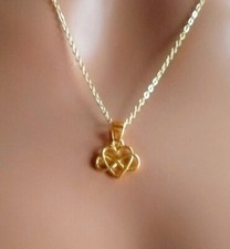 Infinity heart gold necklace with 18 inch gold chain with spring clasp