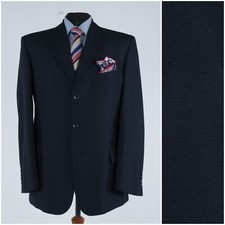 Mens Dark Blue Blazer 44R UK Size FRISLID Wool Sport Coat Jacket