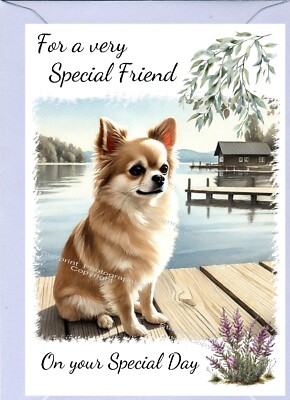 Chihuahua Hund Grußkarte (6'' x 4'') innen leer - von Starprint