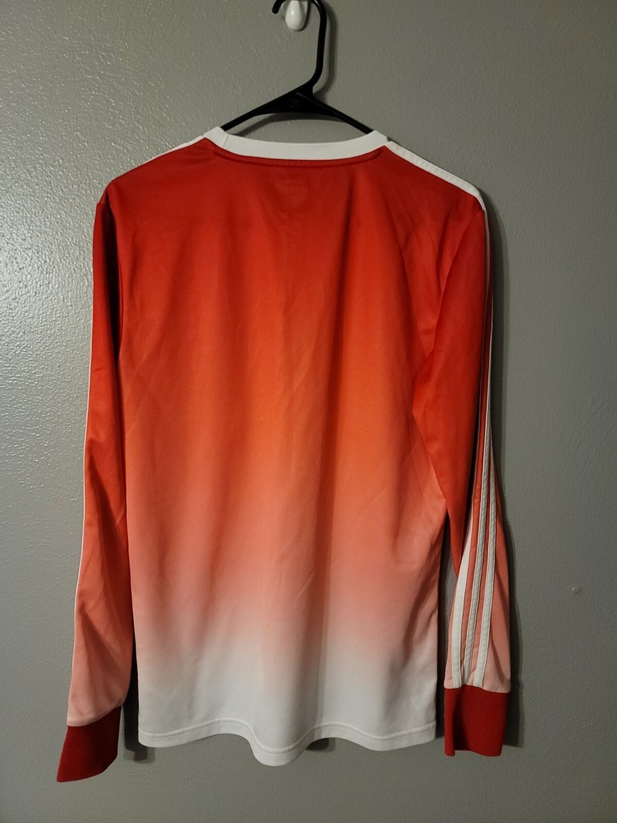 Adidas Men's Evisen Skateboarding Jersey Scarlet White Size