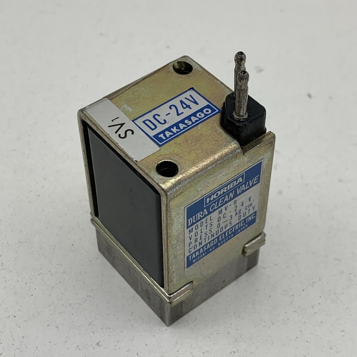 Horiba MV-9 Dura Clean Solenoid Valve Takasago DC-24V Coil Horiba MV-9 Dura Clean Solenoid Valve Takasago DC-24V Coil