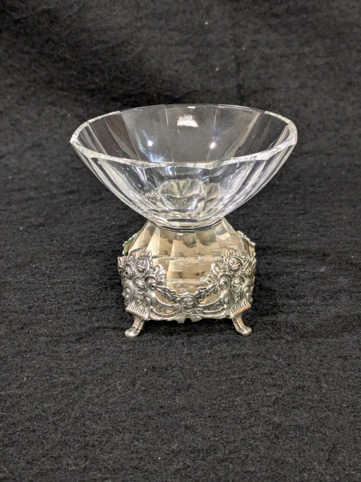 Par de De Colección. Bodegas alemanas de plata de ley y cristal .925 con patrón de rosa Foto 2 de 4