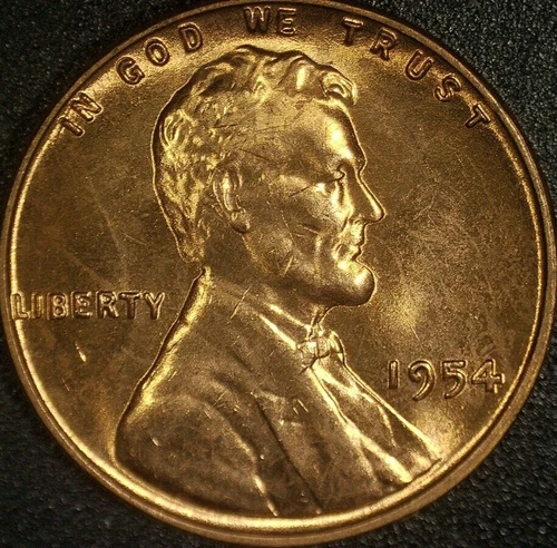 1954-P Lincoln Wheat Cent - RED GEM BU - HIGH GRADE - LUSTER - AS PICTURED - #4