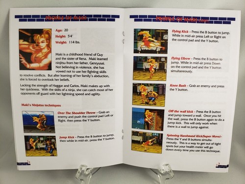 MANUAL SNES - FINAL FIGHT 2 - Instrukcja Super Nintendo "Replacement" - Zdjęcie 4 z 6