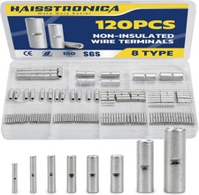 Non Insulated Butt Connectors Kit 120pcs Butt Connectors Wiring Pure Size: 120