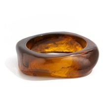 Chunky Irregular Smudged Wide Acrylic Resin Cuff Bangle Bracelet Women's Fa - 02