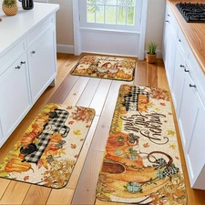 Truck Pumpkin Mats, Thanksgiving Flannel Decor