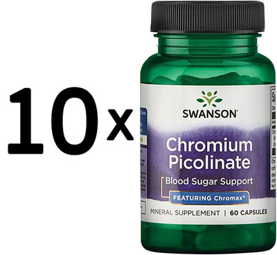 10 x Swanson Chromium Picolinate Featuring Chromax, 200mcg - 60 (108,25 EUR/kg)