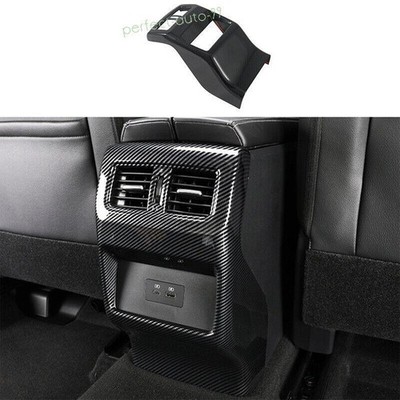 For Nissan X-TRAIL Rogue 21-24 Rear Air Outlet Anti-Kick Panel ABS Carbon Fiber
