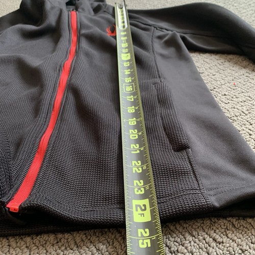 Spyder Mens Hooded Jacket Size Large L 14 / 16 Black and Red Zip Pockets - Picture 13 of 16