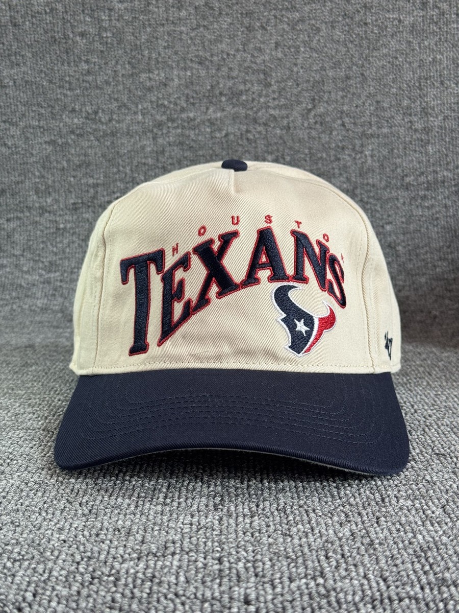 '47 Brand Houston Texans Baseball Cap Snapback Hat Cream Navy One Size NFL